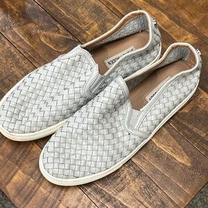 Steve Madden Woven Silver Slip-On Loafers